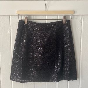 J.Crew black sequin miniskirt